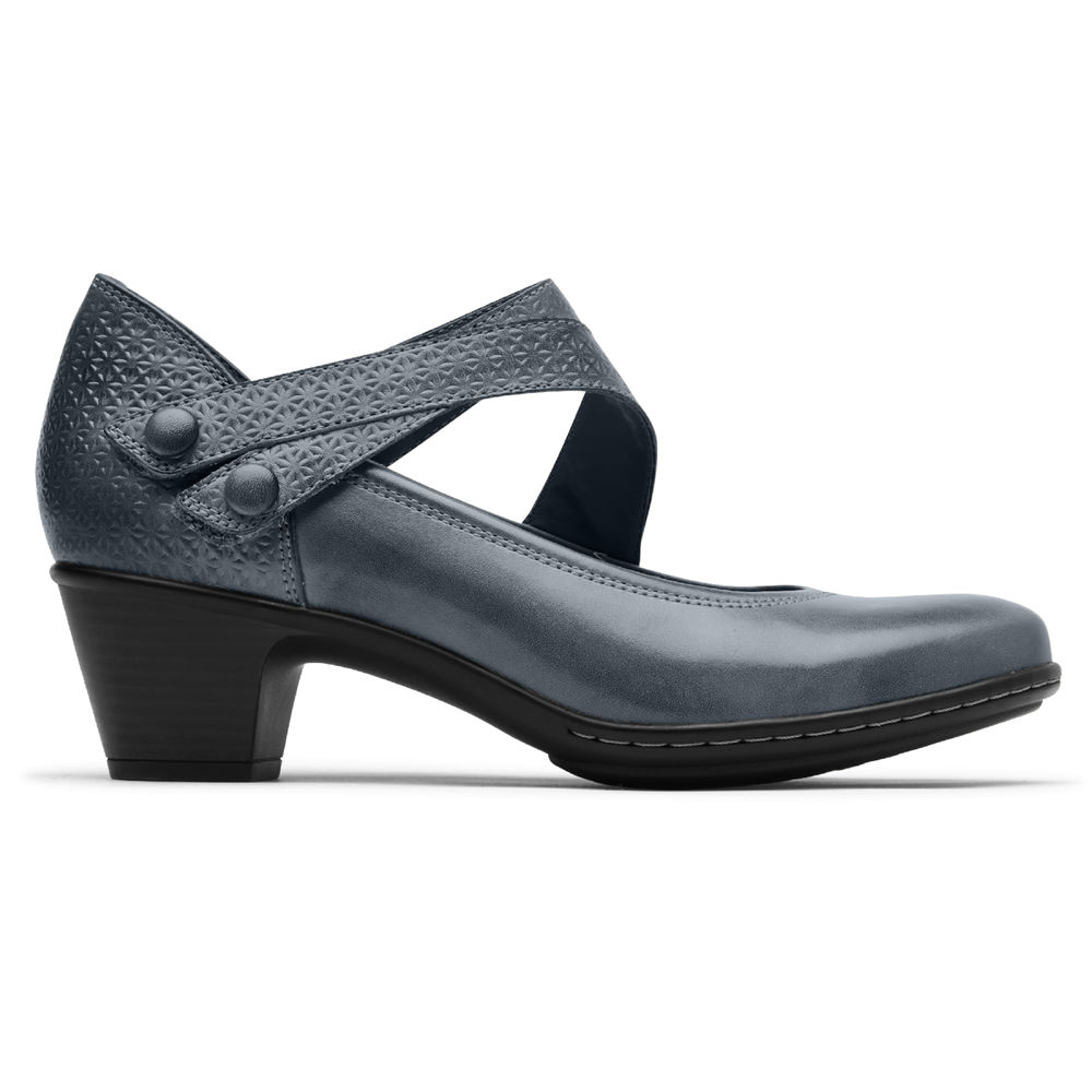 Rockport Singapore Womens Wedges - Cobb Hill Kailyn Asymmetrical Mary Jane Navy - BW0134952